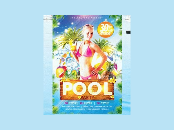Free Pool Party PSD Flyer Template Download