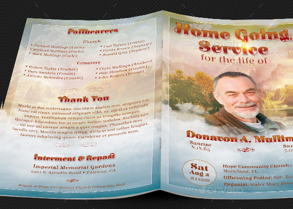 Funeral Services Memorial Brochure Template