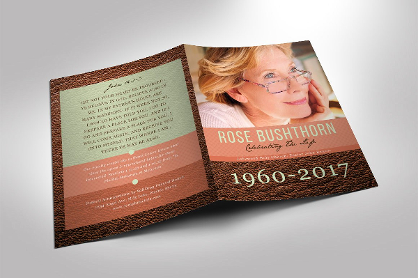 Leather Funeral Program Templates