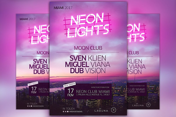 Neon City Club Flyer Template