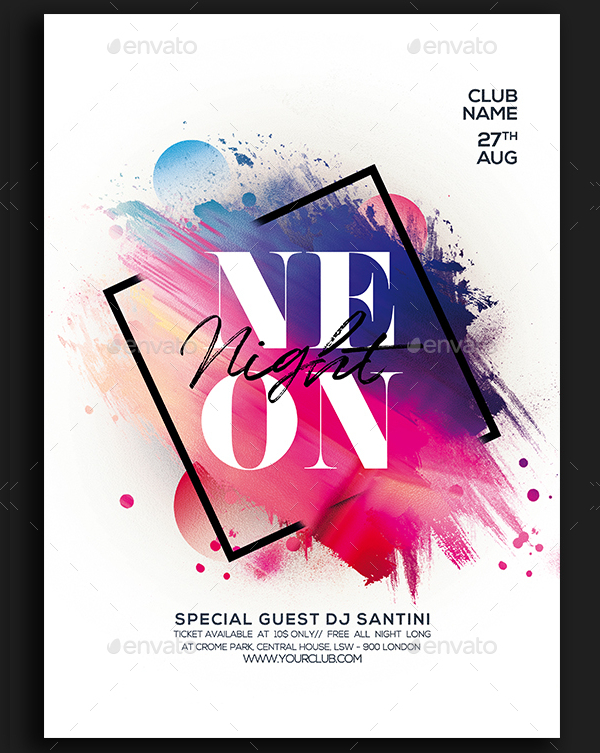 Neon Night Party Flyer Template
