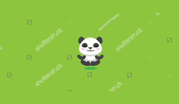 Panda Yoga Logo Template