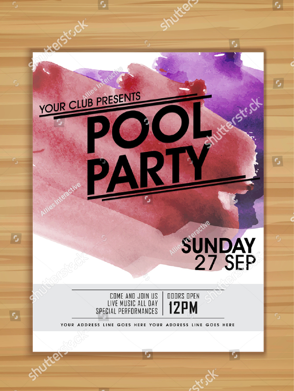 Pool Party Celebration Flyer Template