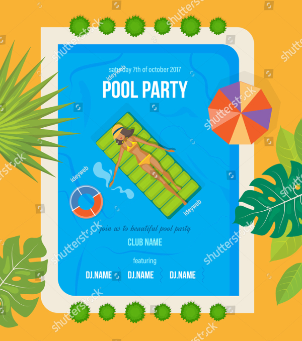 Pool Party Colorful Flyer Template