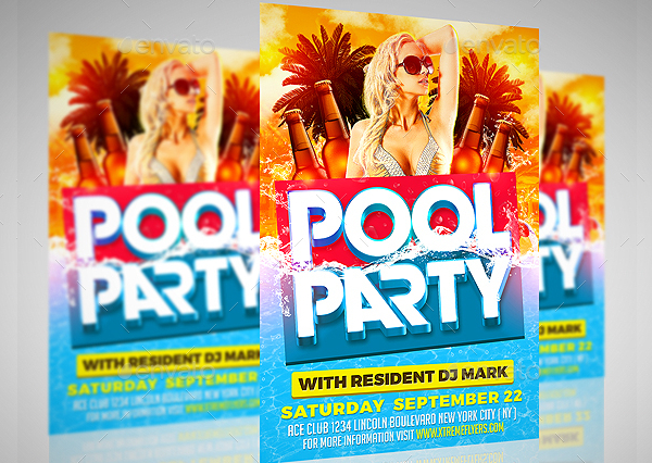 Pool Party Event Flyer Template