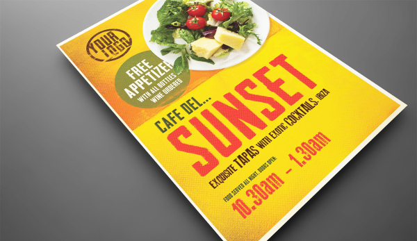 Restaurant Sunset Poster Template