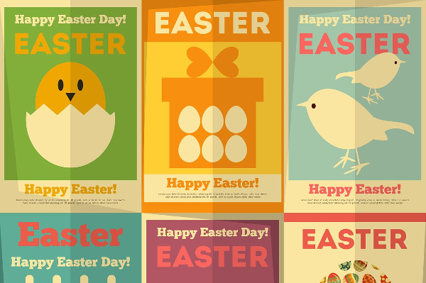 Retro Easter Posters Template