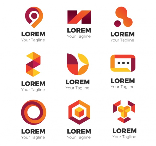 Set of Abstract Modern Logos Free Vector