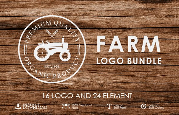 Set of Farm Vintage logo