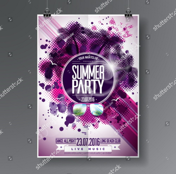 Simple Beach Colorful Flyer Template