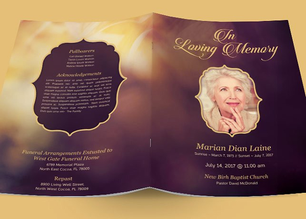 Simple Funeral Service Brochure Design