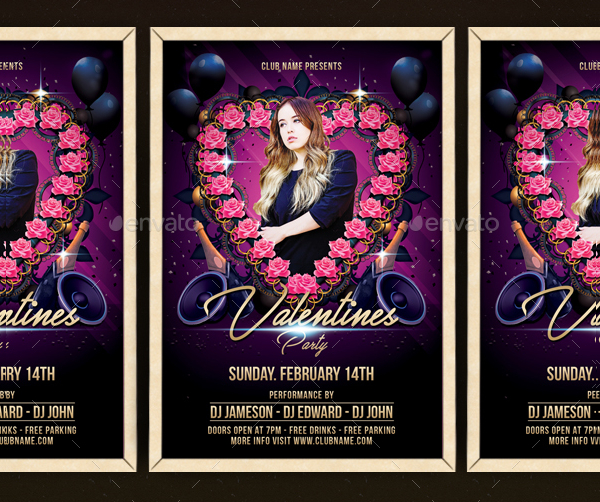 Simple Valentine Day Flyer Template