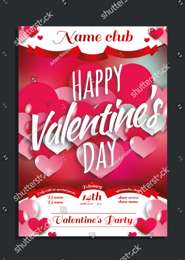 Vector Valentines Day Flyer Design
