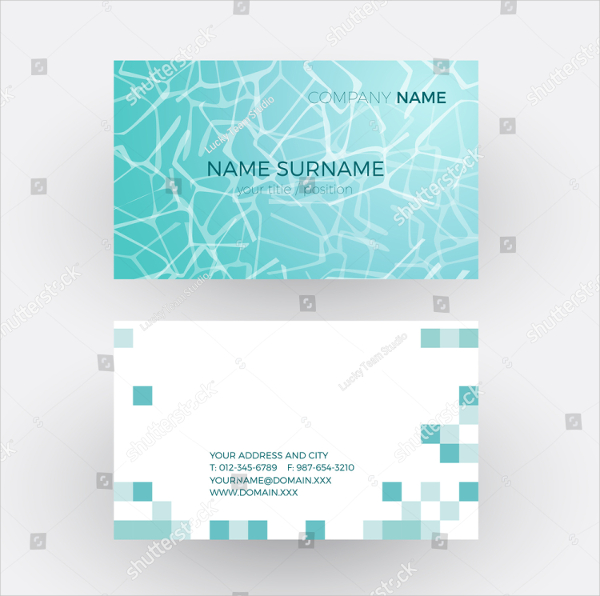 Abstract Waves Pool Spa Business Cards Template