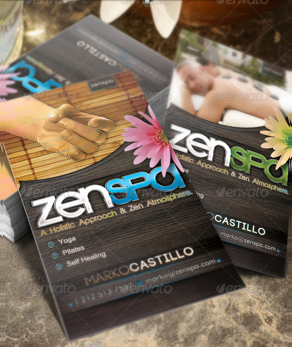Zen Spa Business Card Design Set