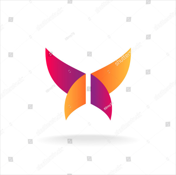 Abstract Butterfly 3D Logo Design