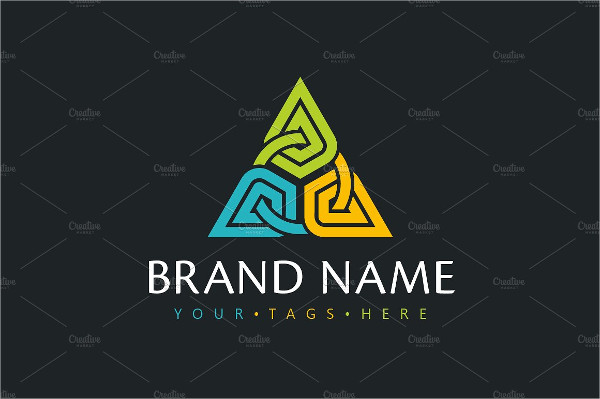 Abstract Chained Triangle Logo Template