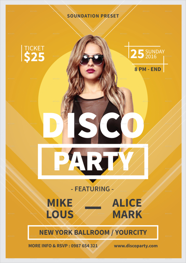 Abstract Disco Party Flyer Template