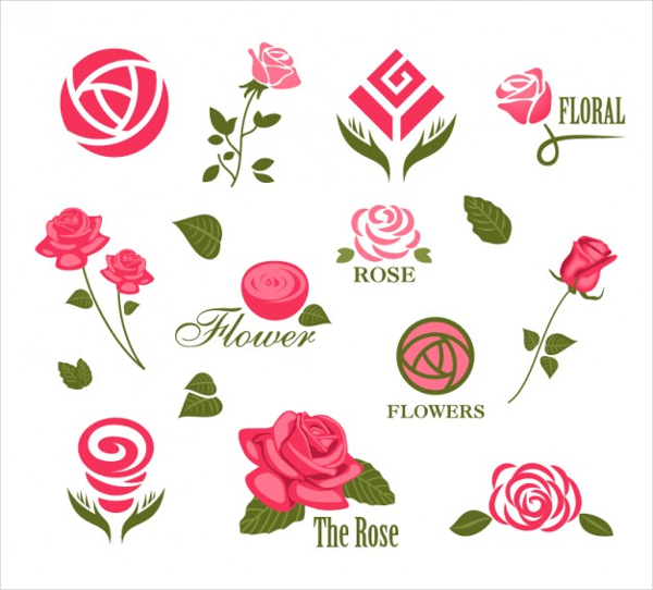 Abstract Rose logos Free Vector