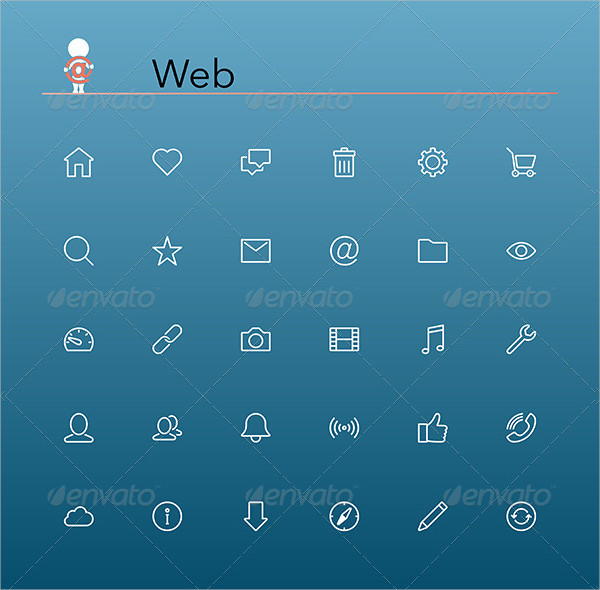 Web and Internet Line Icons Set