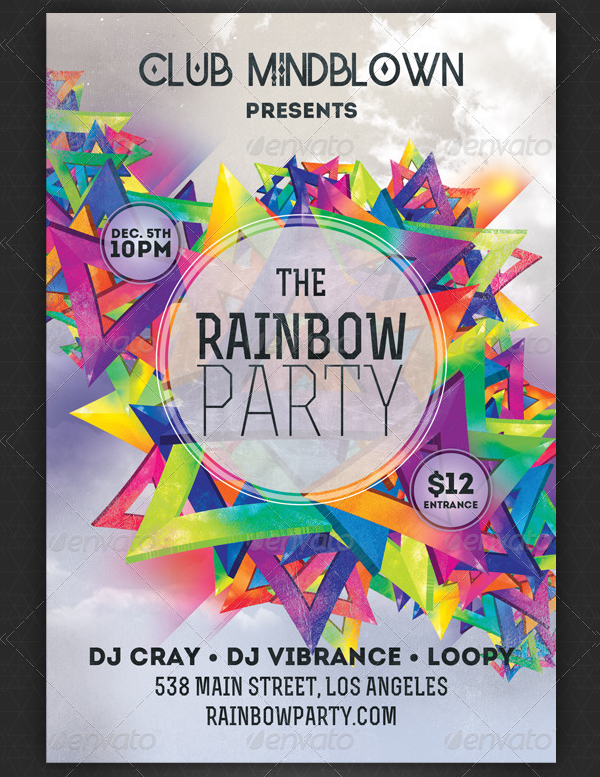 Attractive Rainbow Party Flyer Template