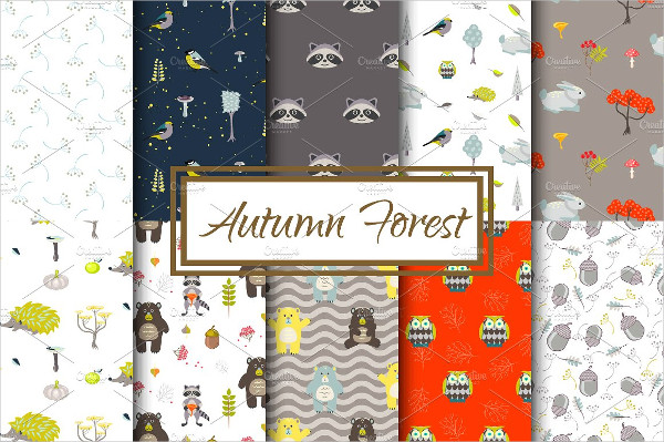 Autumn Forest Seamless Patterns