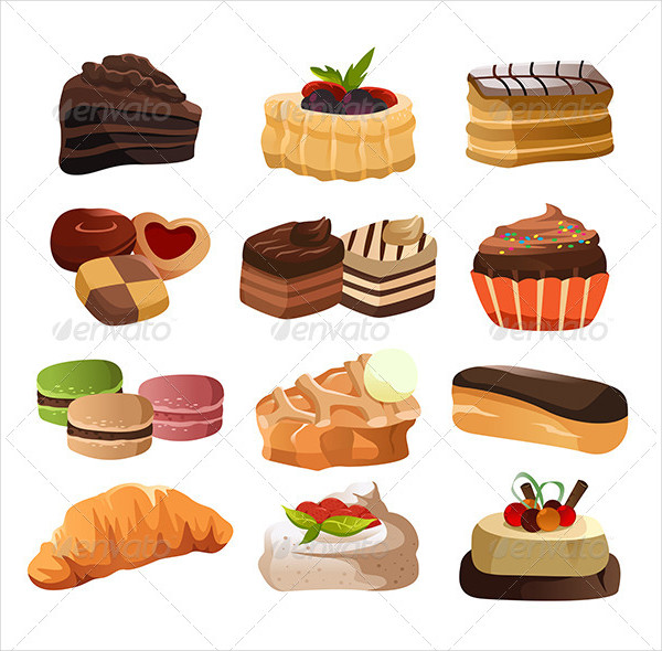 Vector Pastry Icon Sets