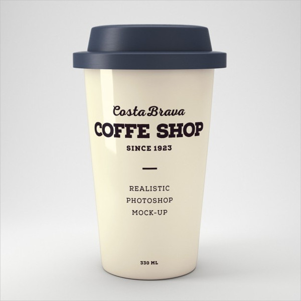 Realistic Coffee Cup Mockup Free PSD