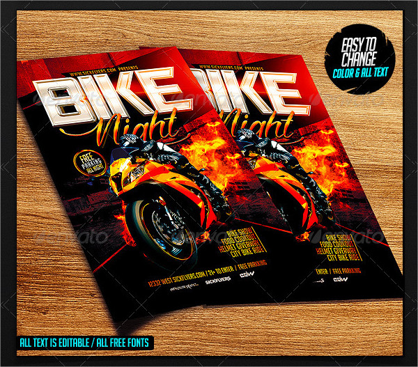 Perfect Bike Racing Night Flyer Template