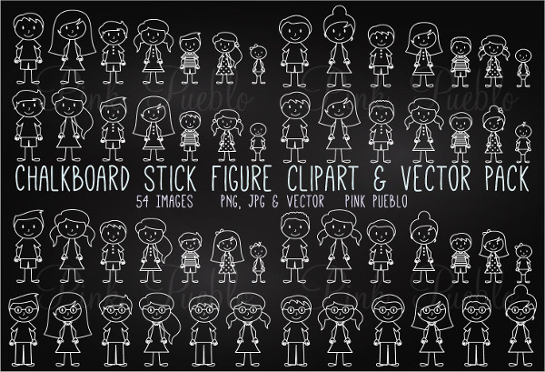 Chalkboard Stick Figure Backgrounds