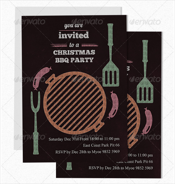 Christmas BBQ Party Invitations Templates