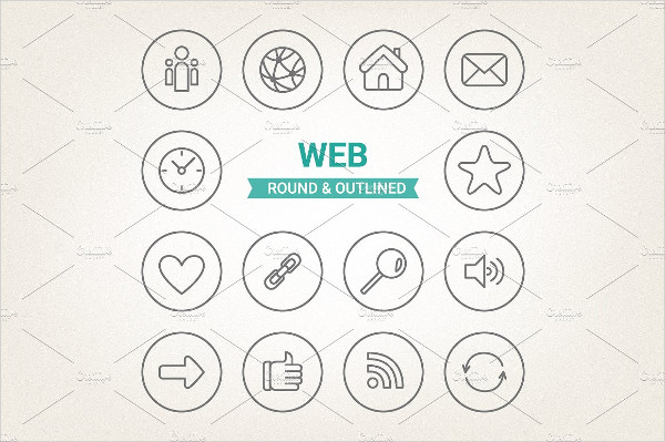 Circle Web Round & Outlined Icons