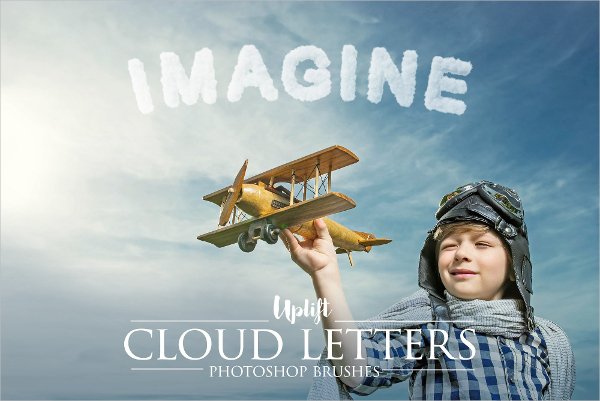 Cloud Letter Photoshop Brushes