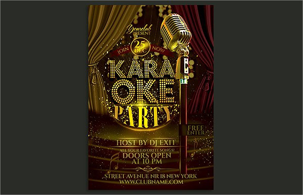 Karaoke Party Flyer Template