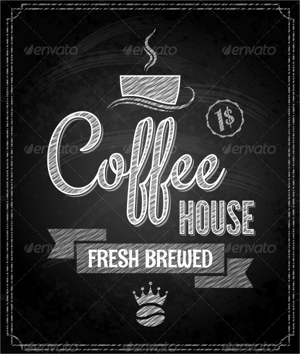 Chalkboard Coffee House Design Backgrounds