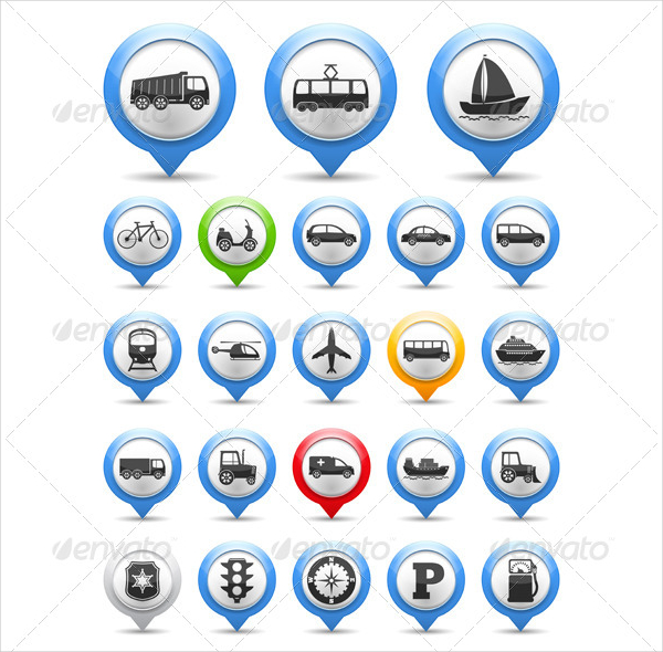 Transport Different Collection Icons