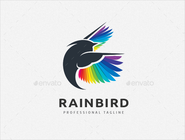 Colorful Feather Bird Logo Design