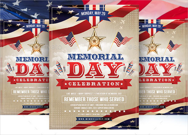 Colorful Memorial Day Celebration Flyer Template