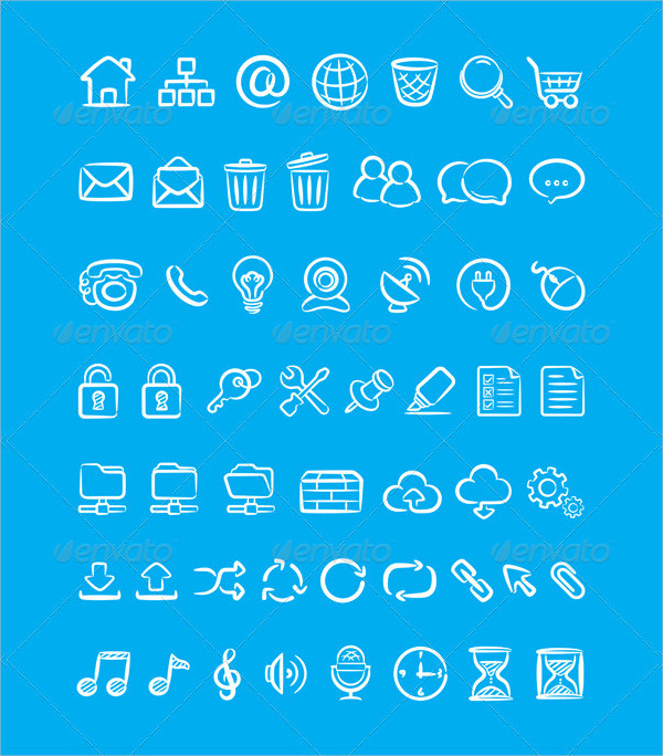 Doodle Style Web Design Icons