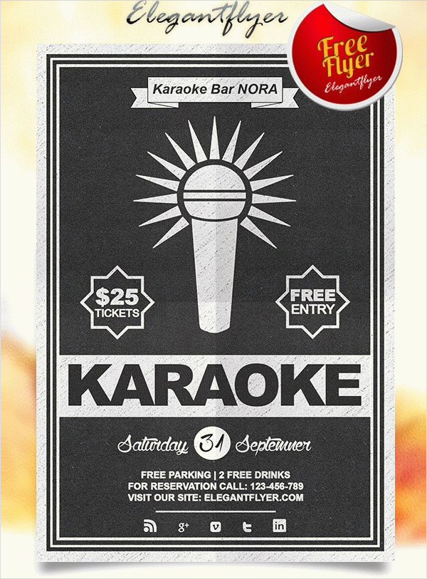 Free Vector Karaoke Concert Flyer