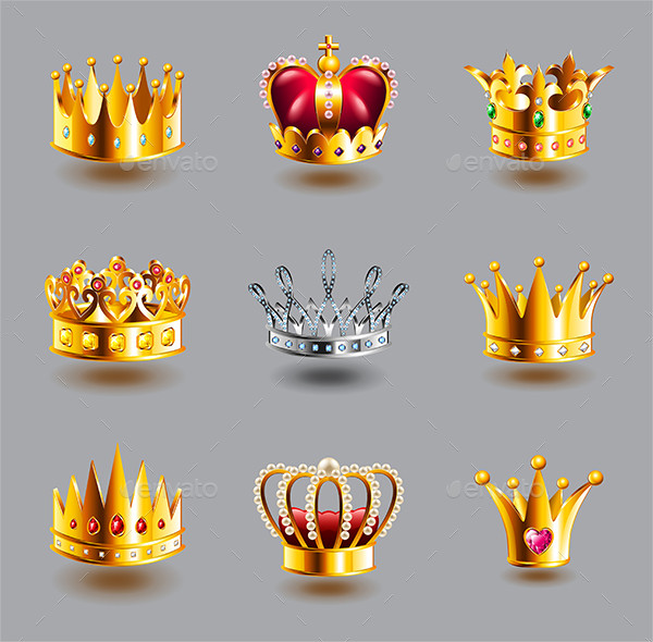 Crowns Icons Vector Set