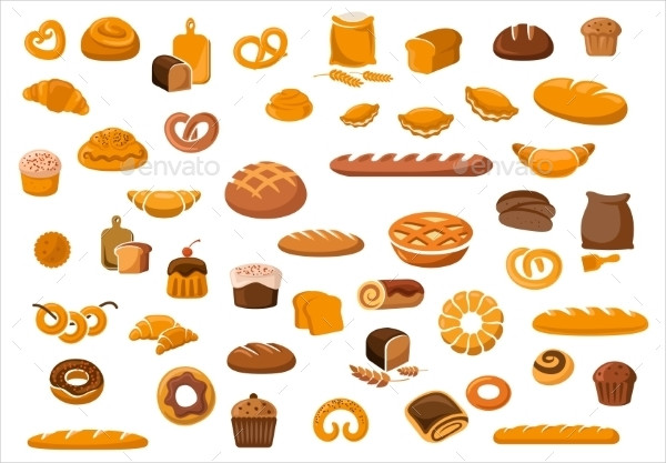Bakery And Pastry Products Icons