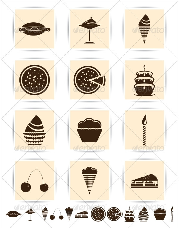 Pastry Desert Icons