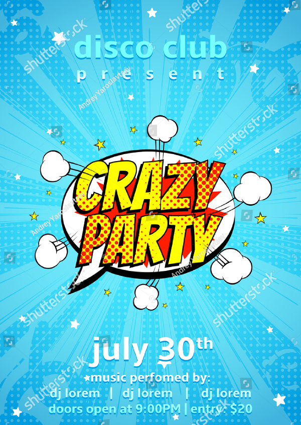 Disco Crazy Party Flyer Template