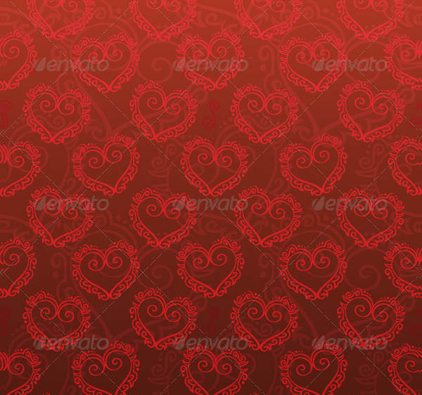 Doodly Hearts Vector Patterns