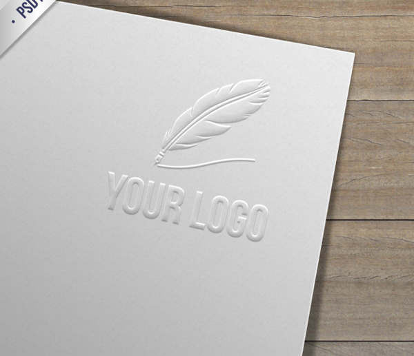 Embossed Feather Free PSD Logo