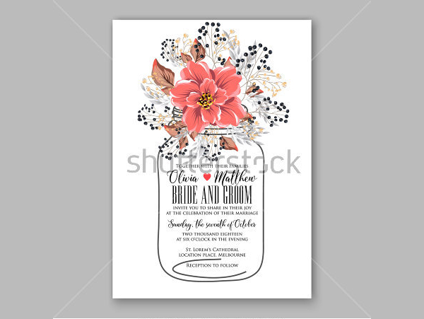 Floral Bridal Shower Wedding Invitation Template
