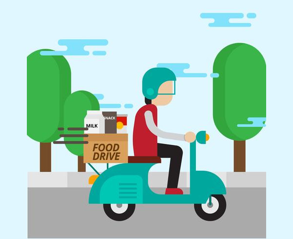 Food Drive Vector Illustration
