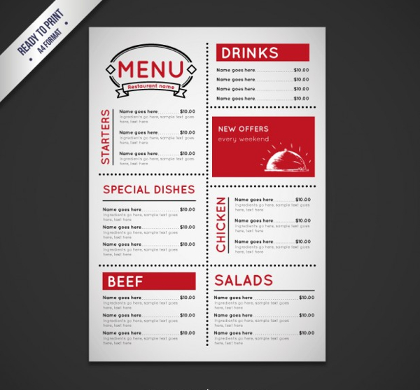 Free Clean Vintage Menu Templates