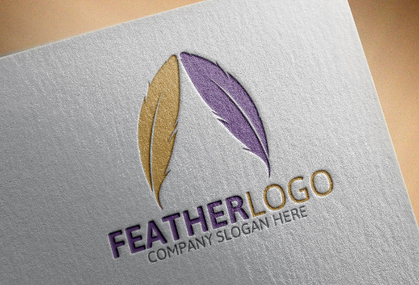 Fully Editable Feather Logo Template